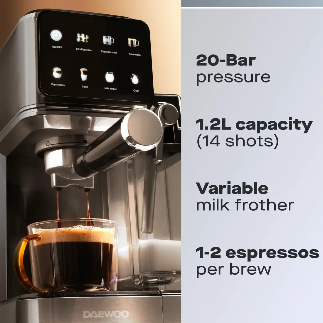 Daewoo 20 Bar One Touch 1 Coffee Machine
